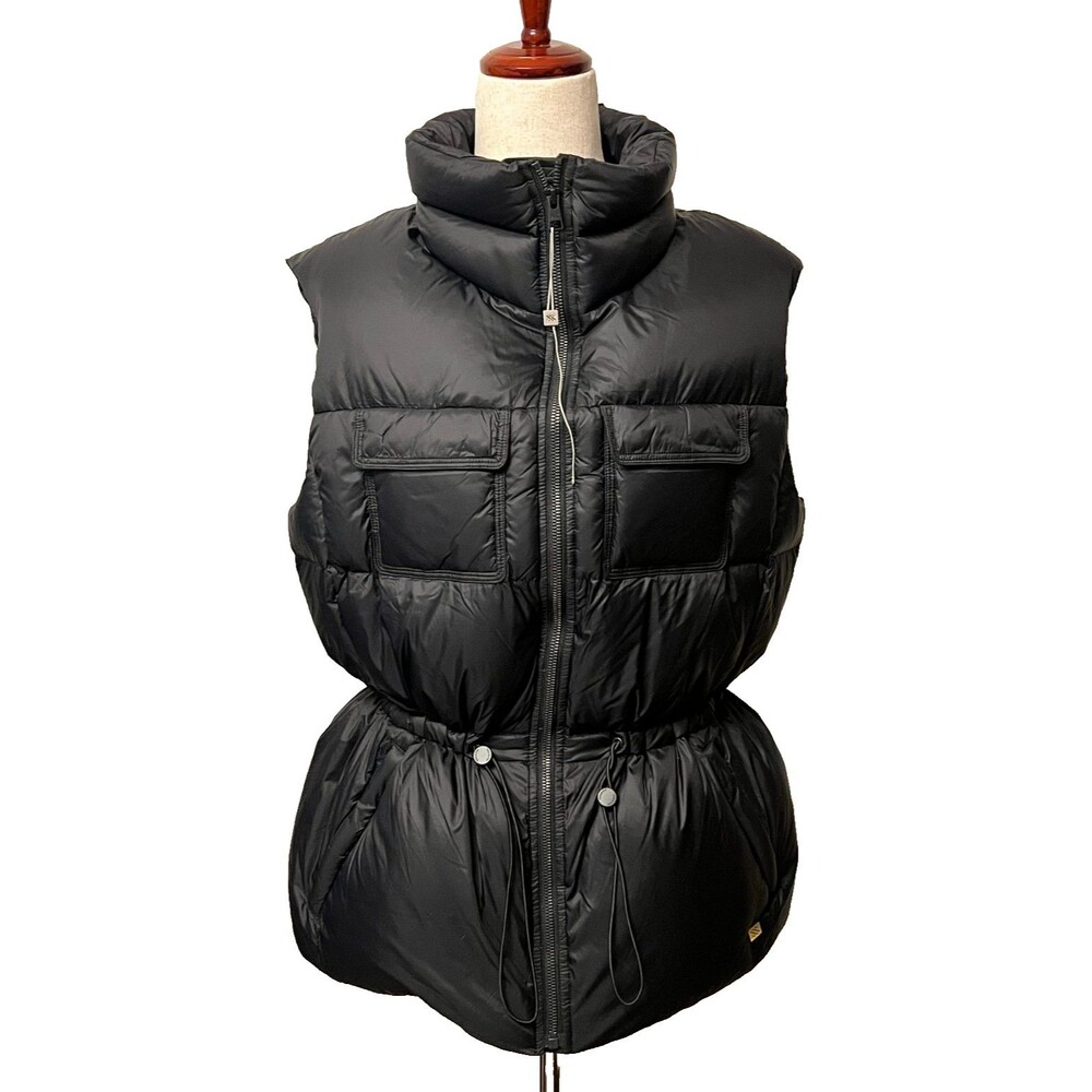 NEW Soia & Kyo Women's L Deanna Down Puffer Vest Coat Black Winter Outdoors Lux